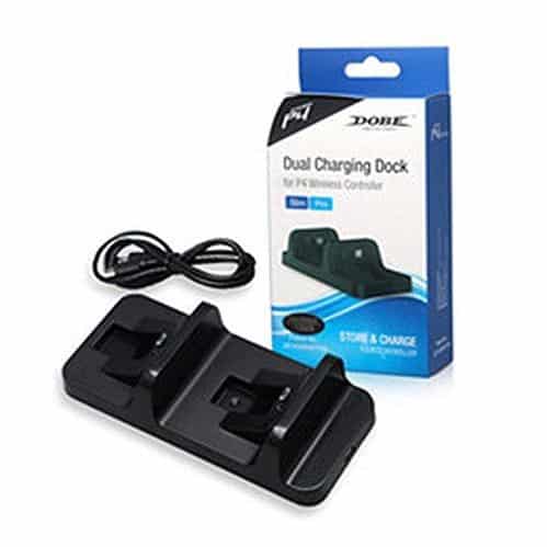 Dual Charging Dock for PS4 Controller, PS4 Controller Charging Stand (Black)
