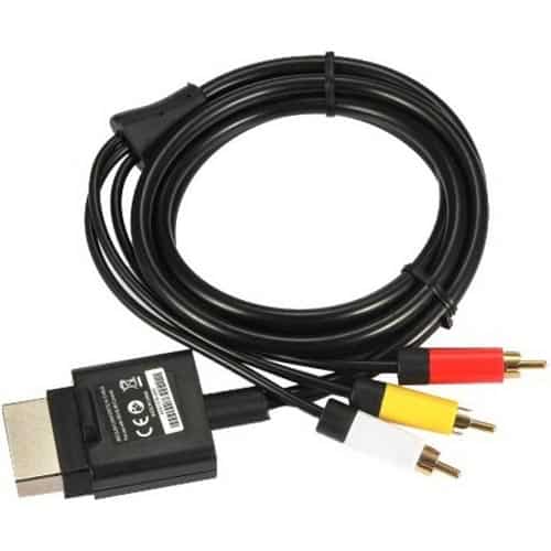 Audio Video Av Tv Cable Cord for Microsoft Xbox 360 S Slim and Fat Console (Black) xbox360