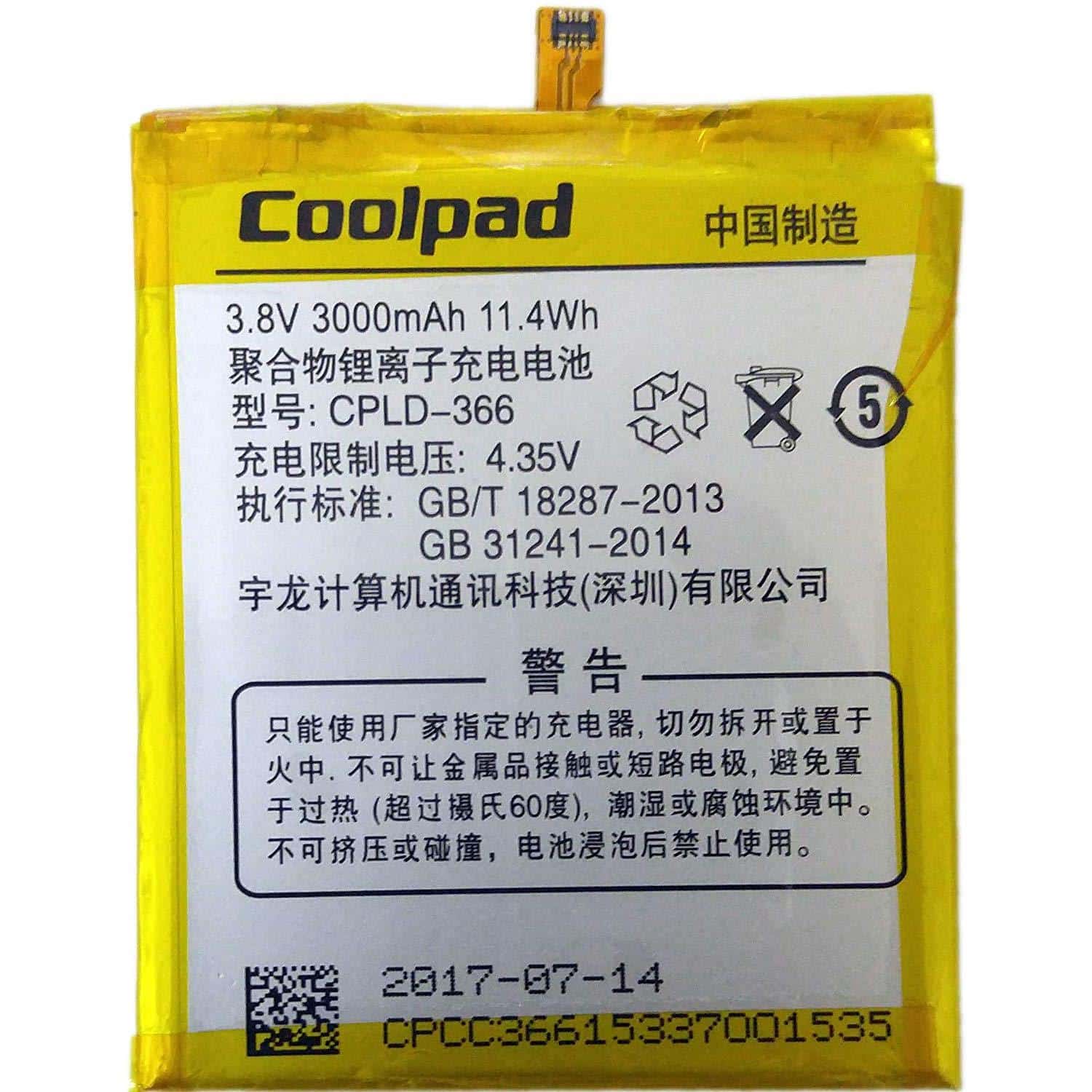 Battery CPLD-366 For Coolpad Note 3 8676 8676-A01, 8676-M01(3000mAh)