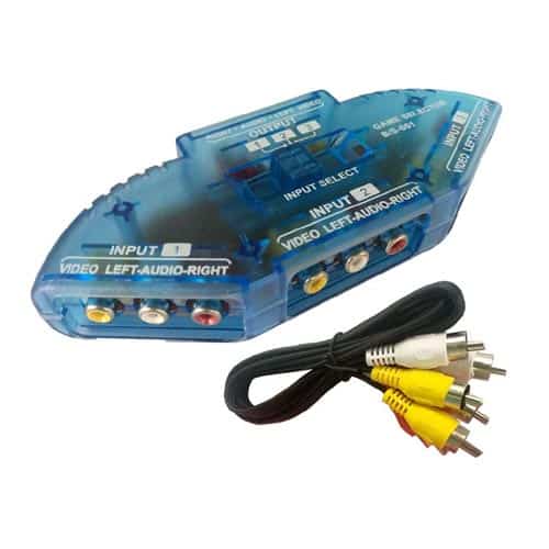 3RCA Switcher 3-Way Audio Video RCA Composite AV Video Game Selector Switch Box Splitter-Multicolor with 2Piss Extra 3rca Cable